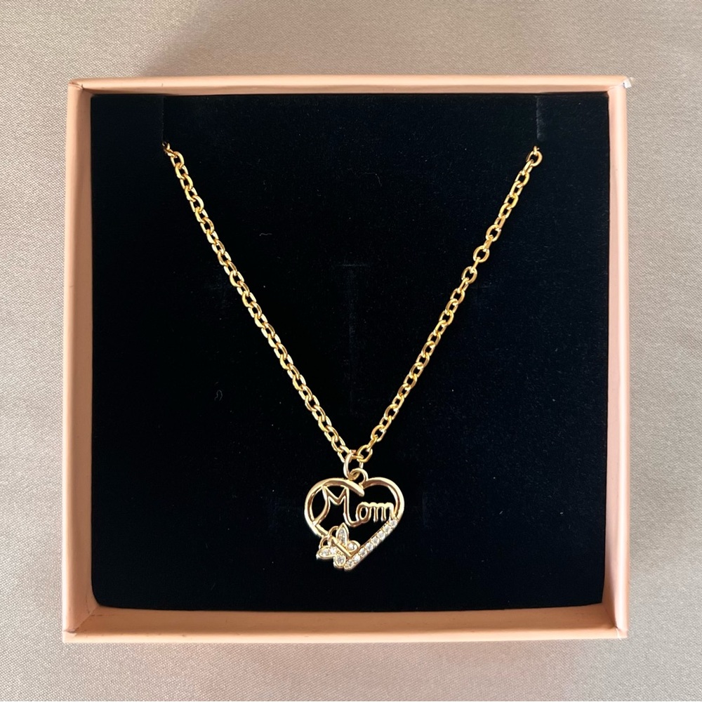 Gold-Filled Mom Pendant Necklace
